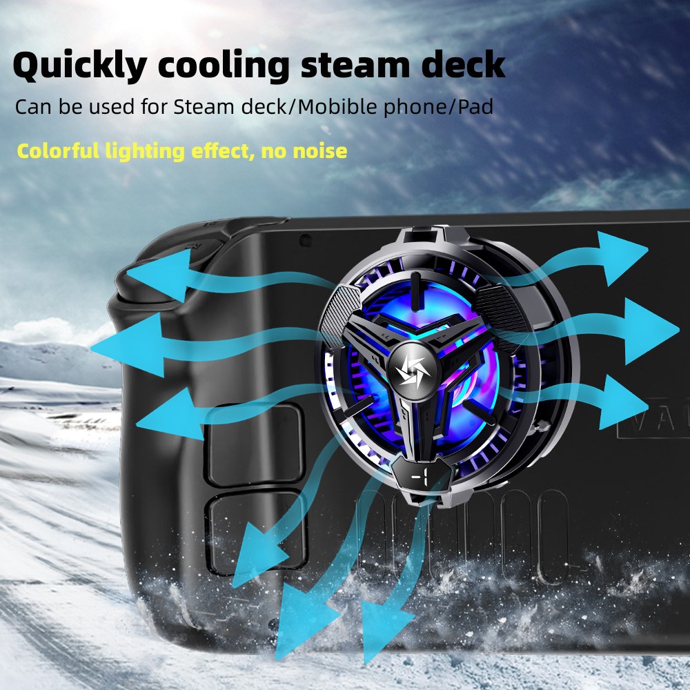 Cooling Fan For Steam Deck/Game Console/Mobile Phone/Pad Easy Install With Temperature Display