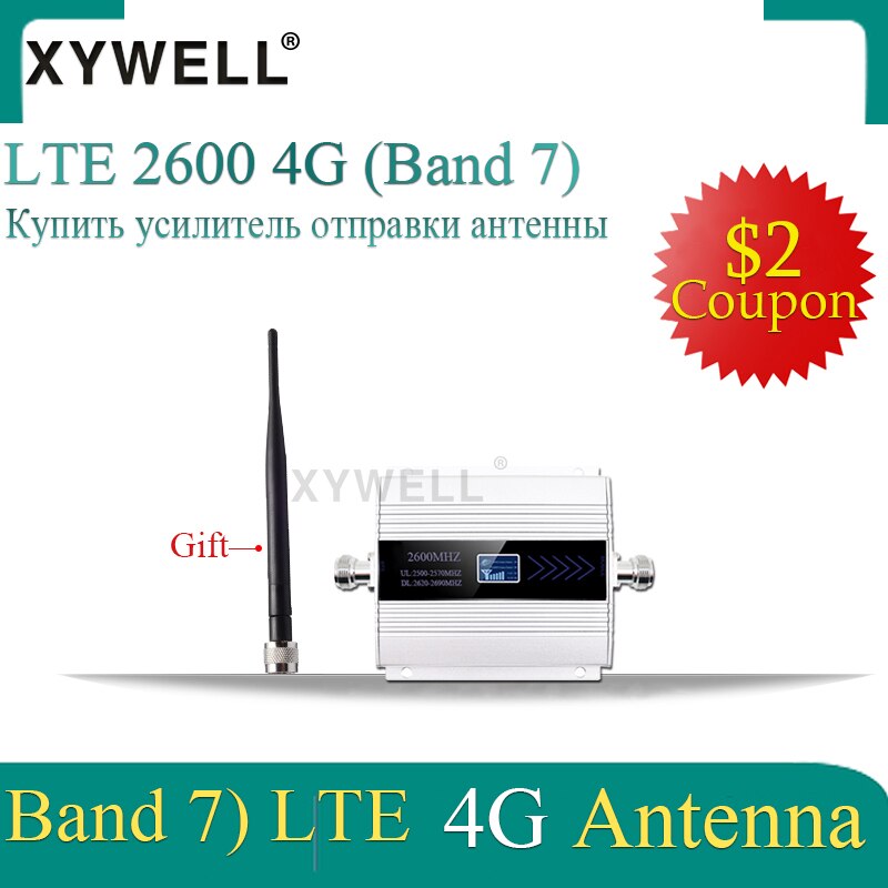 XYWELL Russland 2600Mhz LTE 4G zellular Handy, Mobiltelefon Signal Booster 4G (FDD Band 7) praktisch Signal Verstärker 65dB LTE 4G Verstärker