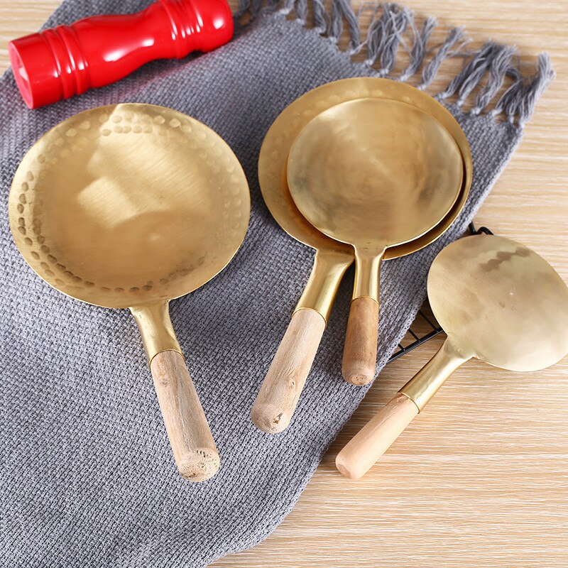 Spoon pure copper bean curd spoon special tofu shovel bean curd spoon copper ladle copper bean curd shell shovel brass spoon
