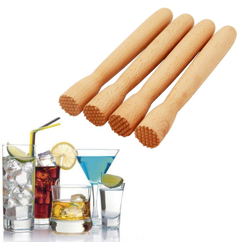 Beechwood Drink Muddler Wooden Masher Crusher Cocktail Damper Bar Tool Ice Hammer Barware