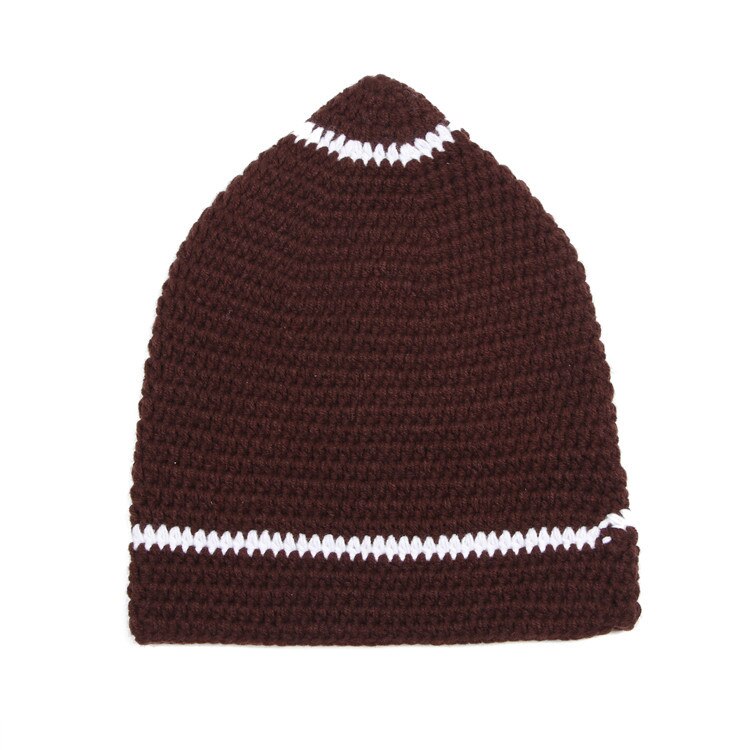 Moeble Newborn Baby Boy Coffee Color Crochet Knit Clothes Football Photography Props Bebe Photography Props Crochet Clothing Set
