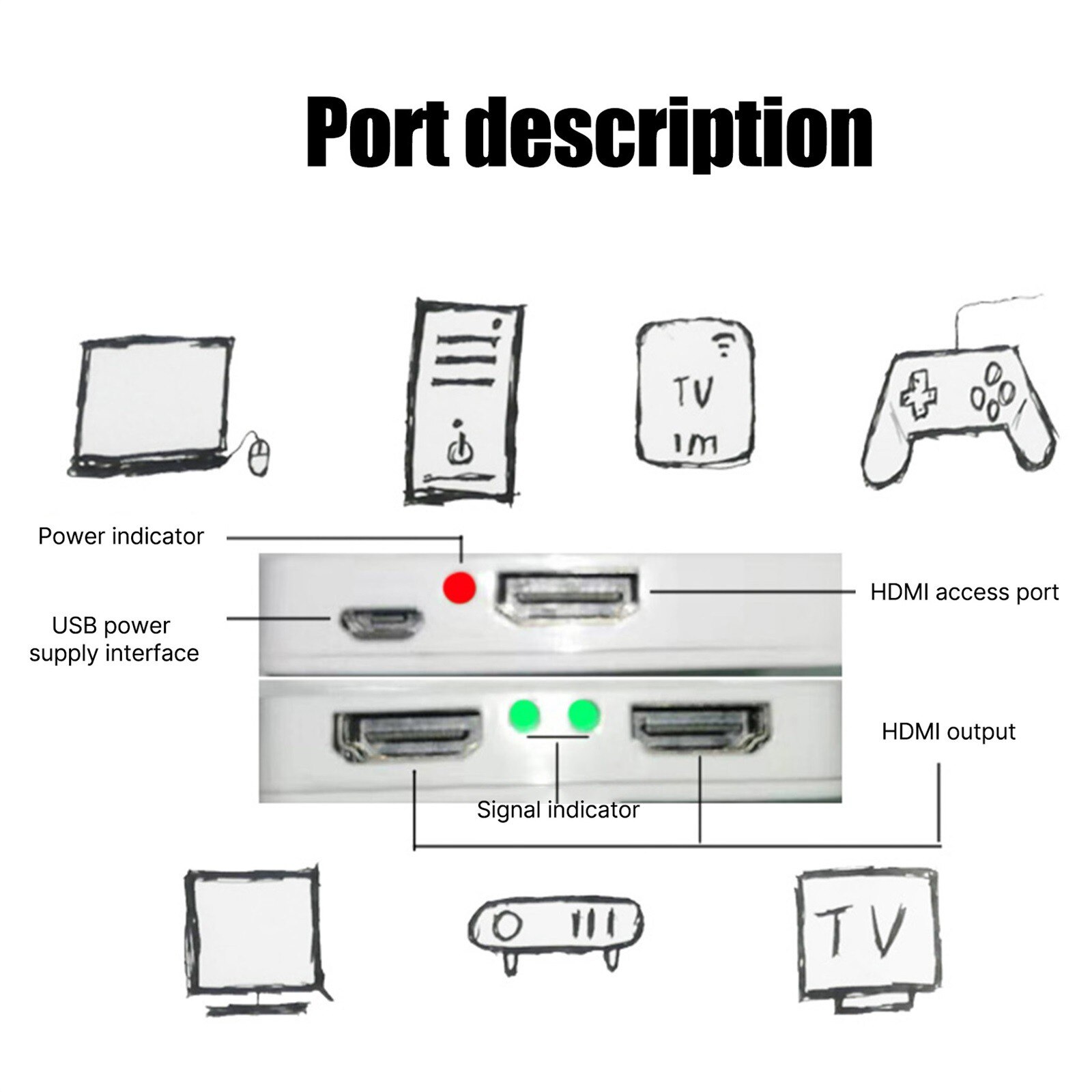 4K HDMI-compatible Splitter Full HD 1080p HDMI-compatible Switch 1X2 Splitter 1 in 2 Out Amplifier Dual Display For HDTV DVD