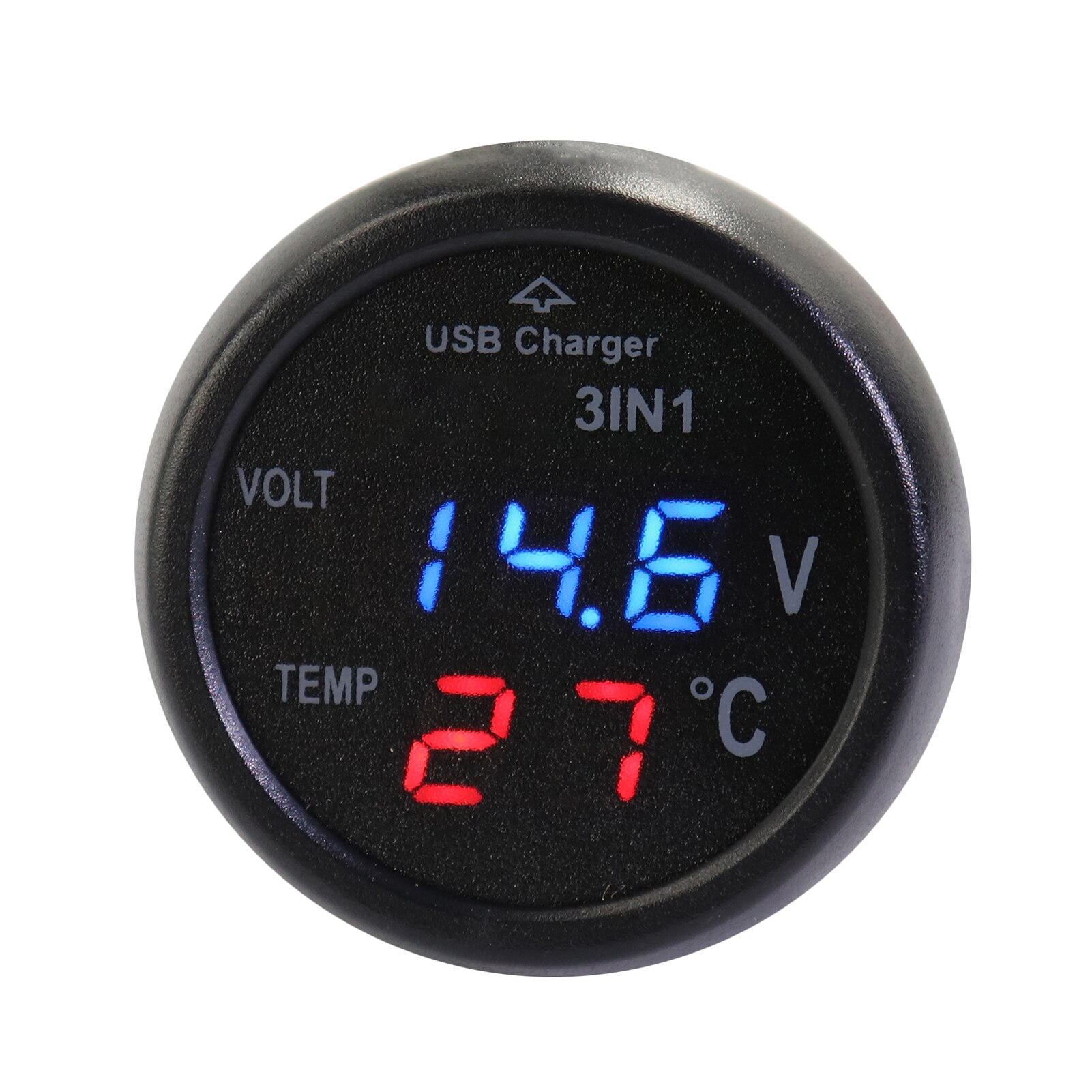 3-In-1 Multifunctionele Digitale Voltage Temperatuur Monitor Multimeter Auto Motorfiets Batterij Voltmeter Temperatuur Tester