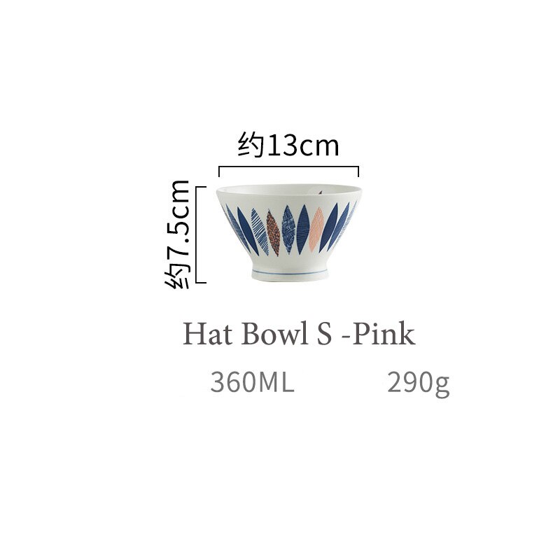 Japońska zastawa stołowa ceramiczna kreatywna ręcznie malowana miska na makaron naczynia ceramiczne płytkie talerze New Arrival miski: Hat Bowl S Pink