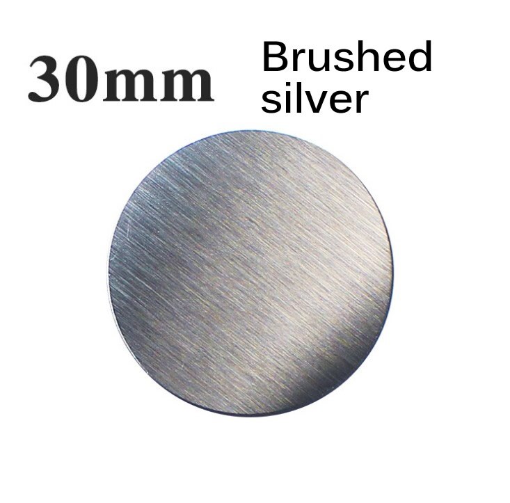2 stuks Universele 30mm matte Geborsteld Metalen Plaat schijf ijzeren plaat voor Magneet Mobiele Telefoon Houder Voor Magnetische Auto telefoon standhouder: 30Silver-brushed