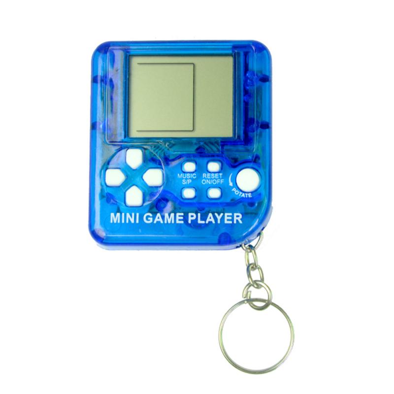 Portable Mini Tetris Game Machine Keychain LCD Puzzle Fun Toy Pendant Decoration