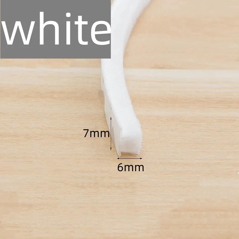 5/10M Self-adhesive Sealing Brush Strip Door Window Weather Stripping Soundproof Dust Sealing Strip Door Gap Filler Gasket: Khaki / 5M