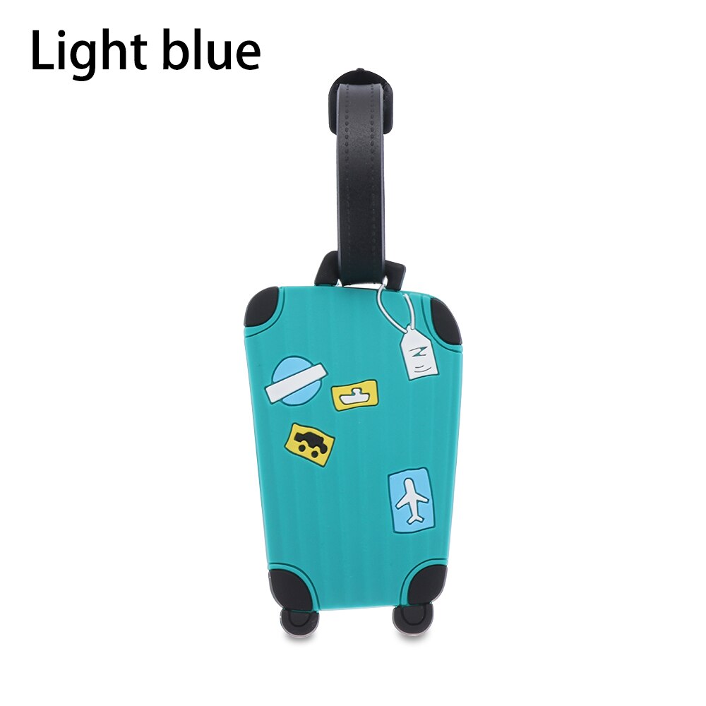 1PC Travel Accessories Luggage Tags Suitcase Label Handbag Pendant Boarding Pass Cartoon Luggage Tags Address Holder: light blue