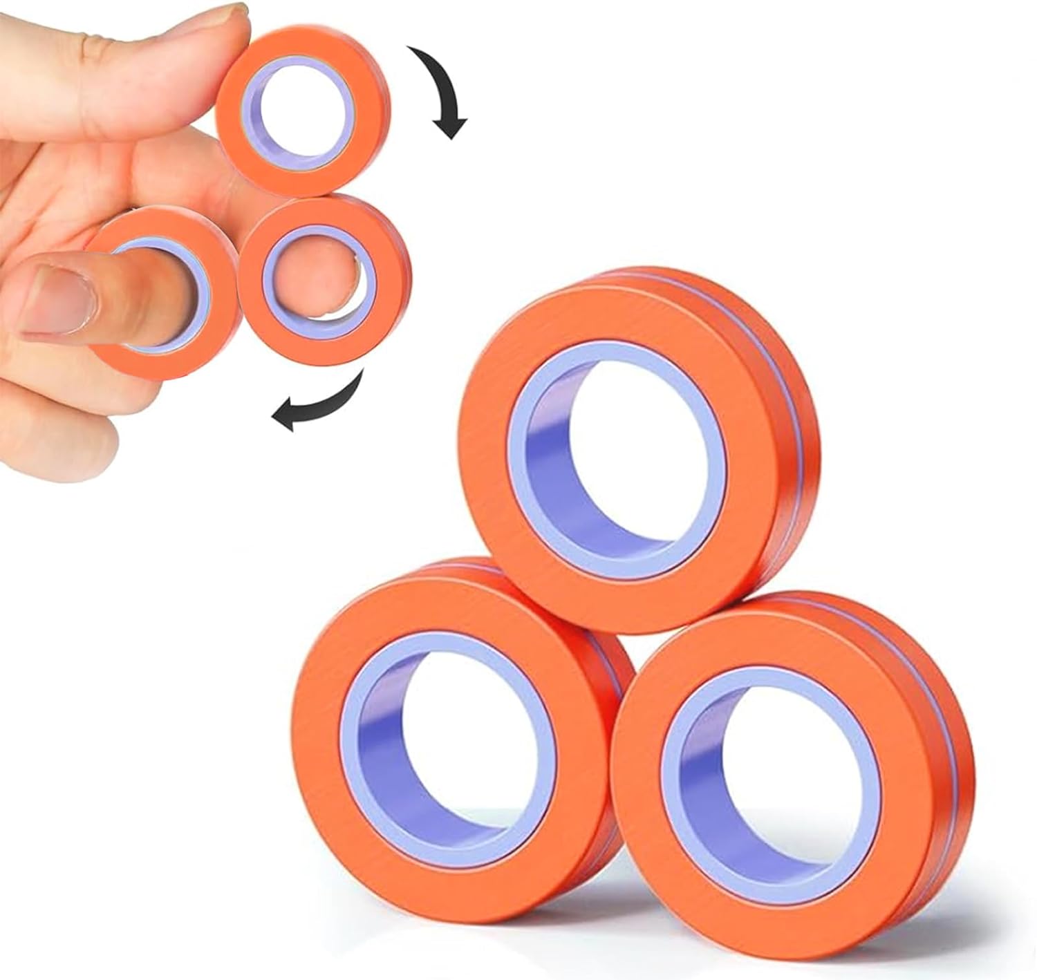 Anillos magnéticos Fidget Toy para adultos, Idea TDAH Ansiedad Juego de juguetes magnéticos Fidget Spinner Anillos para aliviar, para adolescentes