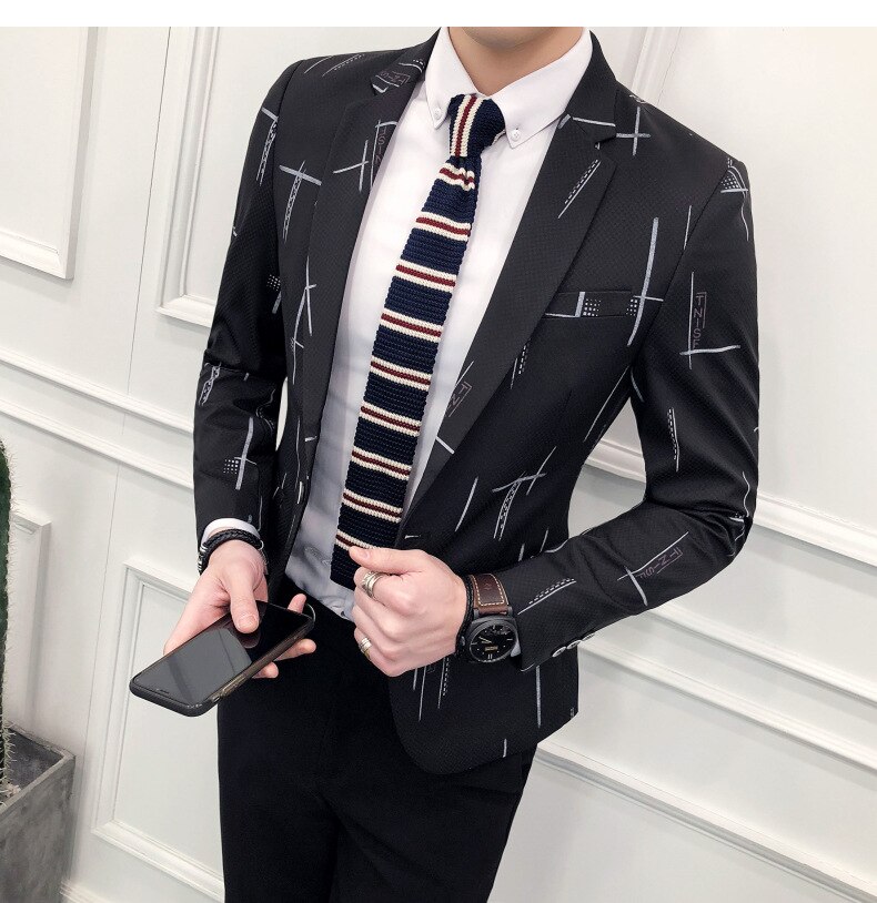 Fall Latest Blazer for Men Wedding Slim Fit Stripe Jacket Business Casual Mens Stylish Coat Male Blazers