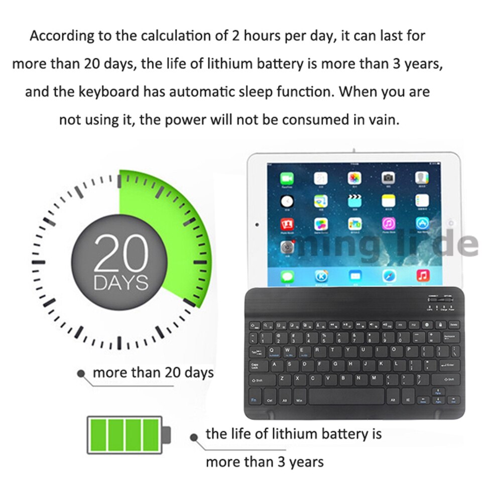 Ultra-Slim Bluetooth Keyboard Oplaadbare Bluetooth Wireless Keyboard Voor Laptop Ios Android Windows Mac Ipad Iphone Tabletten