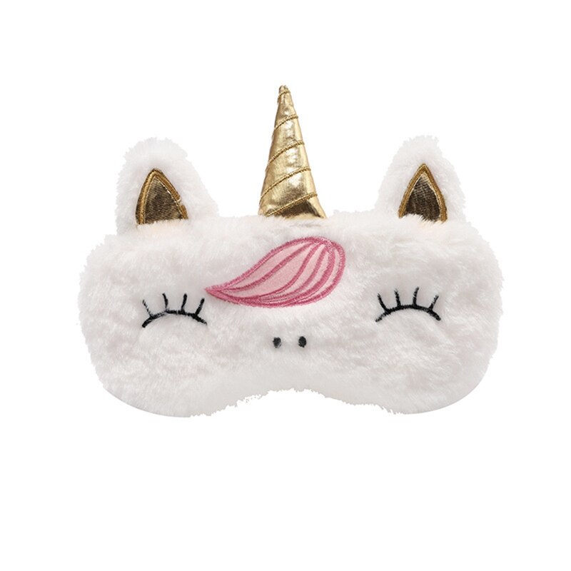 Licorne oeil masque dégradé coloré dessin animé Animal masque de couchage en peluche oeil ombre couverture ombre approprié voyage maison fête