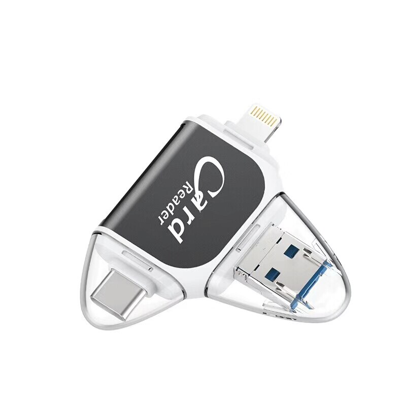 Lector de tarjetas SD de aluminio Micro SD USB C tarjeta otg adaptador Micro USB tipo C 4 en 1 para iPhone 11X6 7 8 S8 Android
