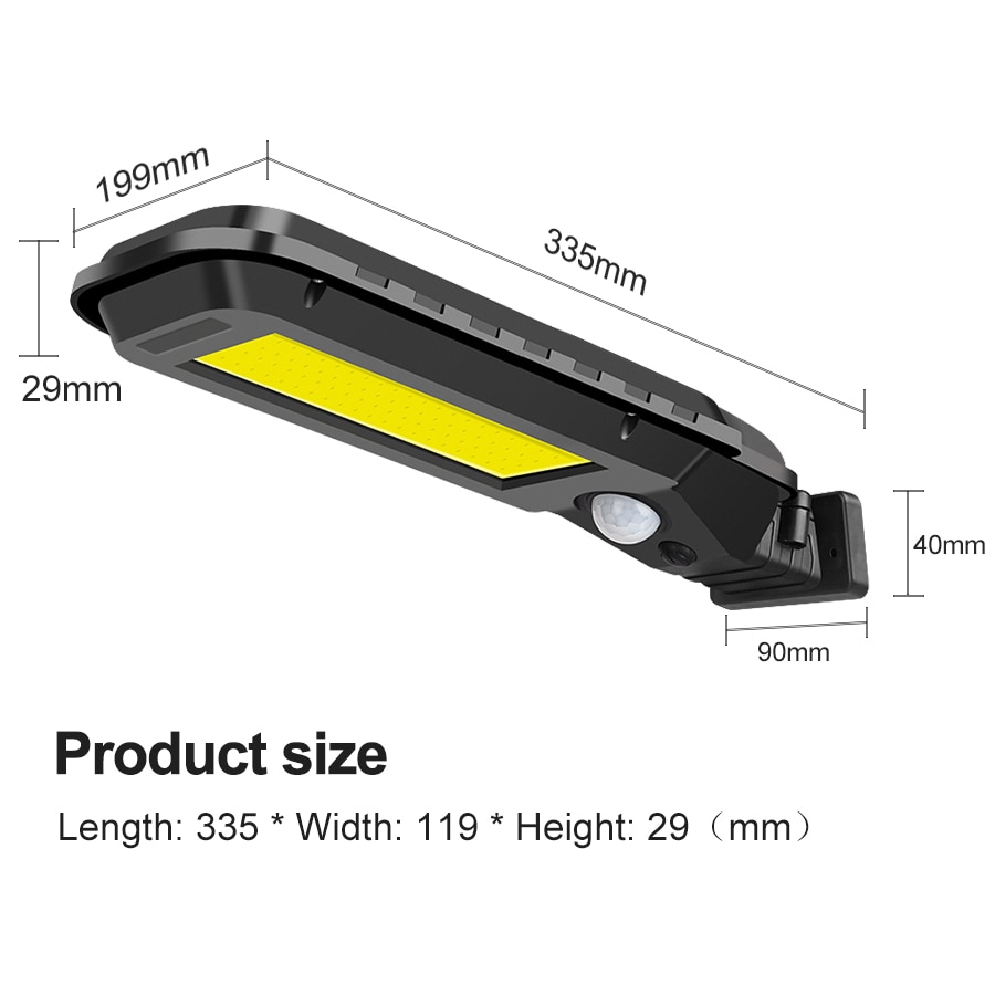 COB 60/210 LED Solar Street Light Wall lamp Outdoor IP65 Waterproof Motion Sensor Path Alley Courtyard Street Night Lighting