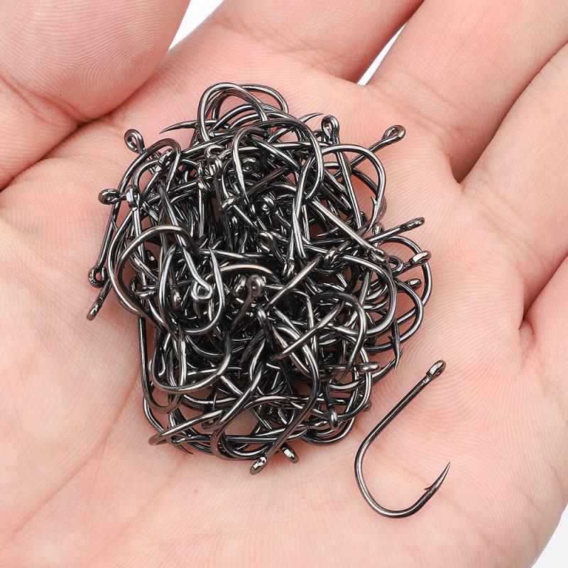 1 Box 50Pcs 3# - 16# Series High-carbon Steel Fishing Hook Barbed Single Circle Carp Hook Fishing Jig Hook Lure Bait Tackles