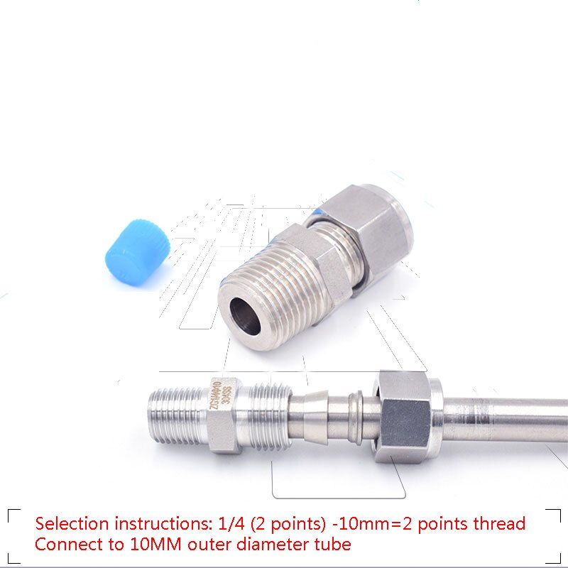 1X Compression Fitting Ferrule Stainless Steel Terminal 1/8 Thread Pipe Joint 6/8/10/12MM ZG/G/NP TMale Straight Adapter Connect