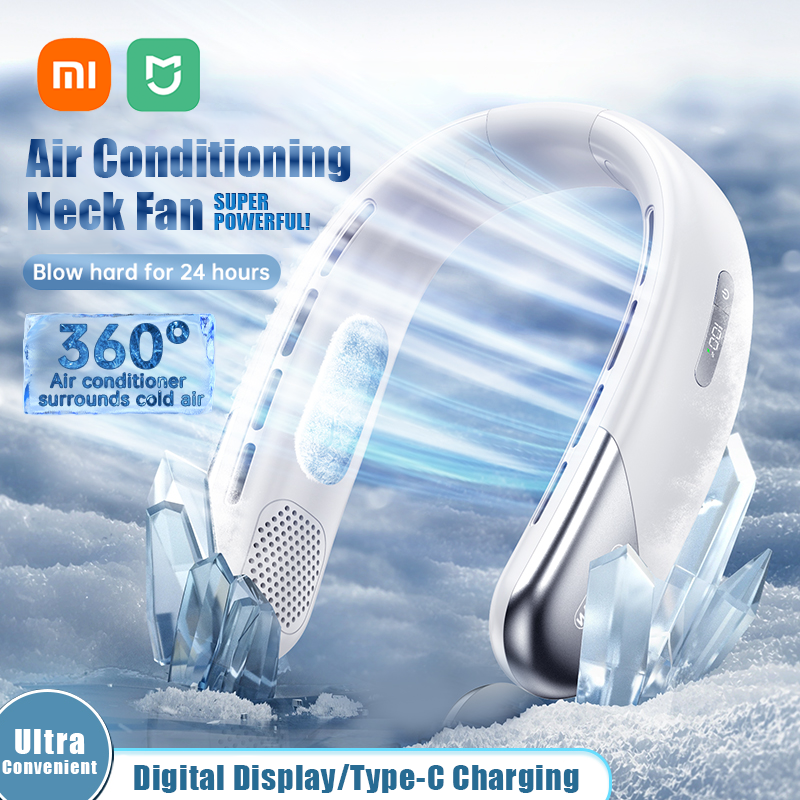 Xiaomi 8000mAh USB Appeso Al Collo Ventilatore Portatile Senza lama mini Ricaricabile Muto Schermo Digitale A portato Ventilatori Elettrici Dispositivo di Raffreddamento dell'aria Caldo