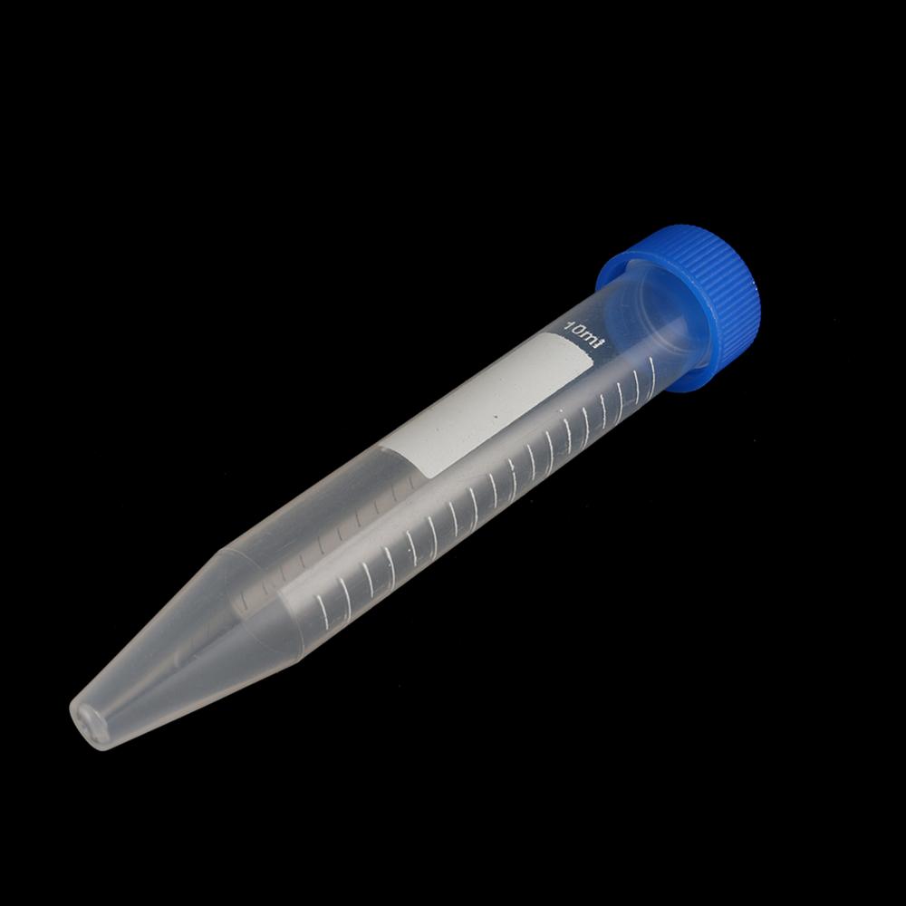 10Pcs 10ml Screw Cap Cone Bottom Plastic Centrifuge Test Tube Reagent Bottle Sample Analysis Vial Container Laboratory Supplies