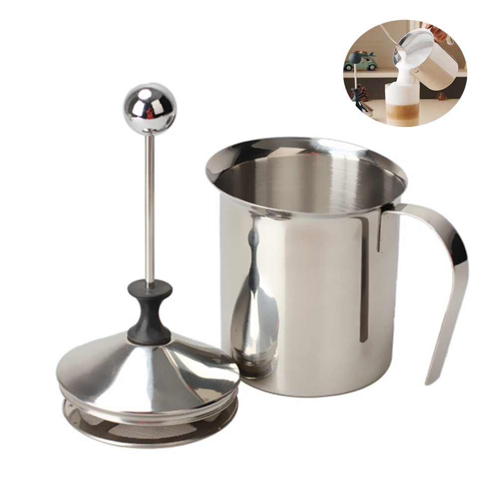 400/800ML Manual Milk Frother Stainless Steel cappuccino Milk Creamer Milk Foam Mesh Coffee Foamer Creamer Kitchen Applicance