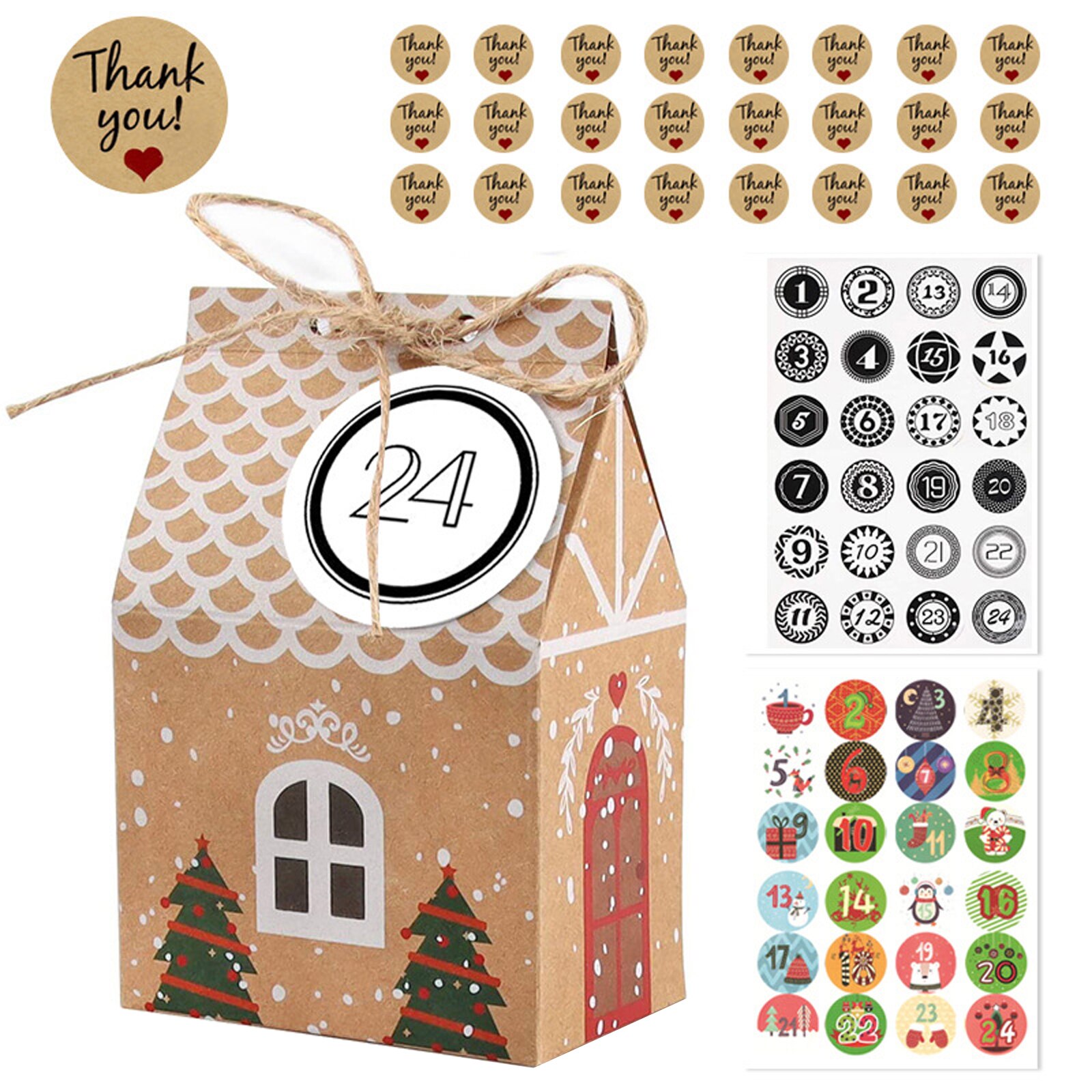 Kerst Print Box Kraftpapier Kerst Thema Dozen Geweldig Voor Snoepjes Koekjes Bundel Cadeau Inpakken Tassen