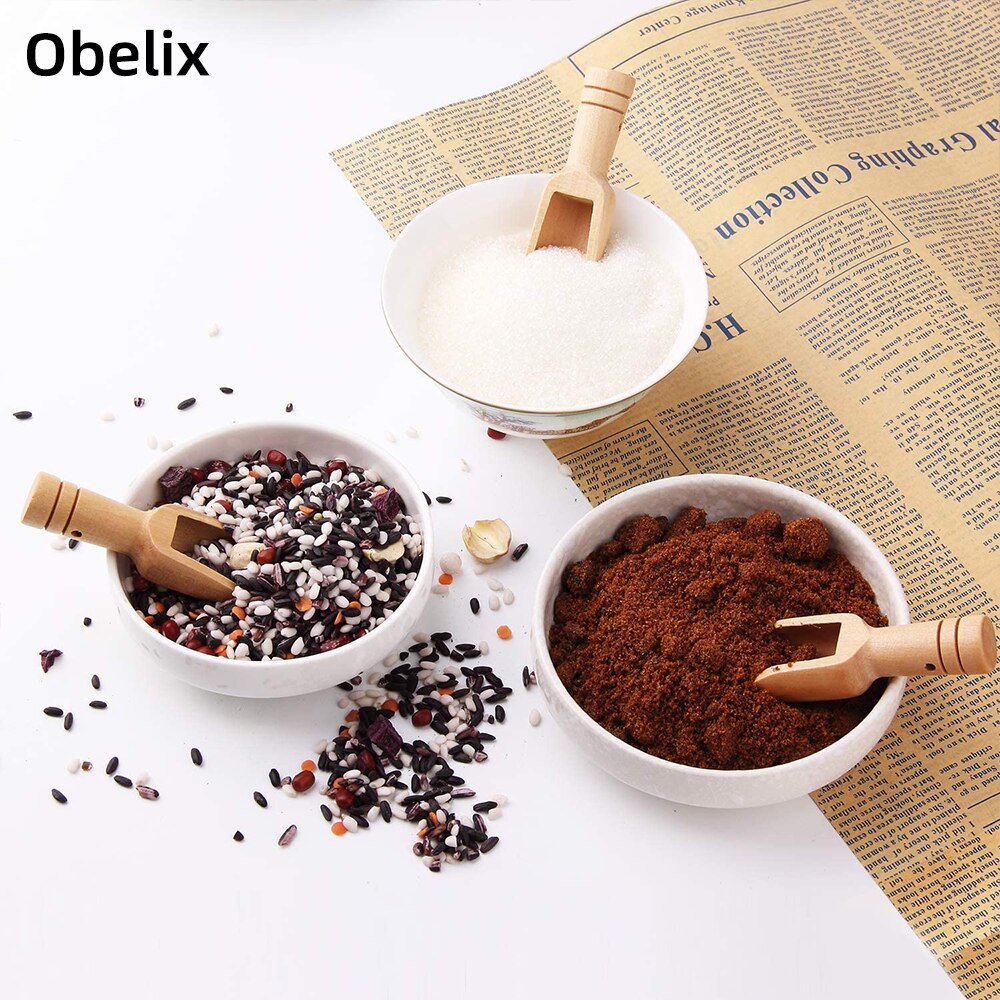 Obelix Mini Wooden Spoon, Mini Bath Salt Spoon, Wooden Candy Spoon, Washing Powder Spoon Set Baby Spoon For Home (3 Inches Long)