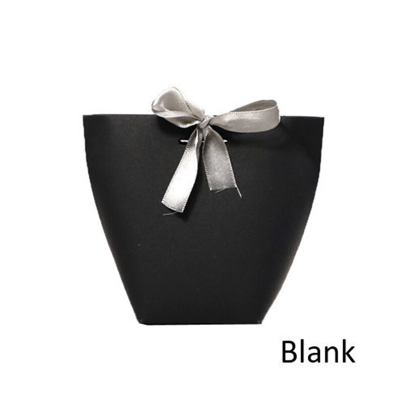 Boksepakke kfaft papirposer opskalere sort hvid bronzing fransk tak takker emballage æsker merci slikpose 5 stk: Sort blank