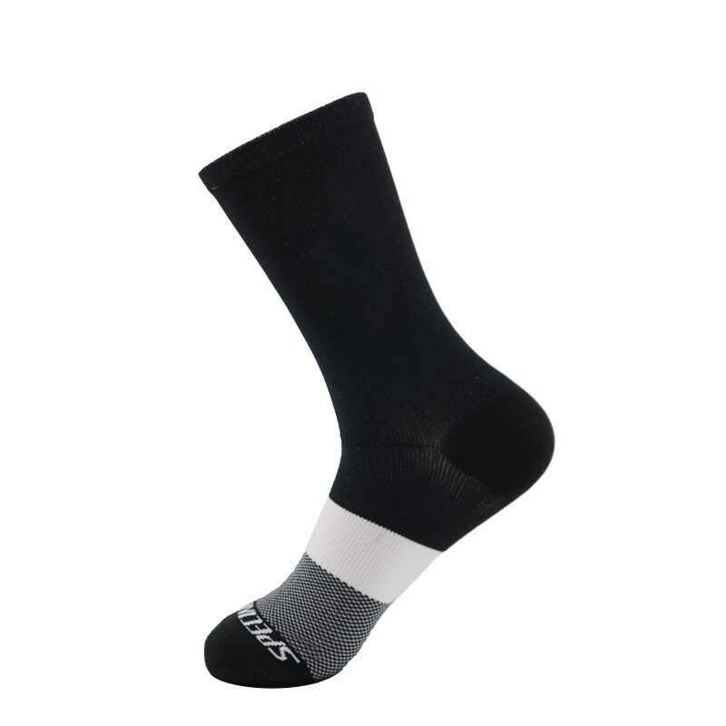 Women Men Cycling Sport Socks Breathable Spring Summer Riding Climbing Hiking Socks Stocking: Black