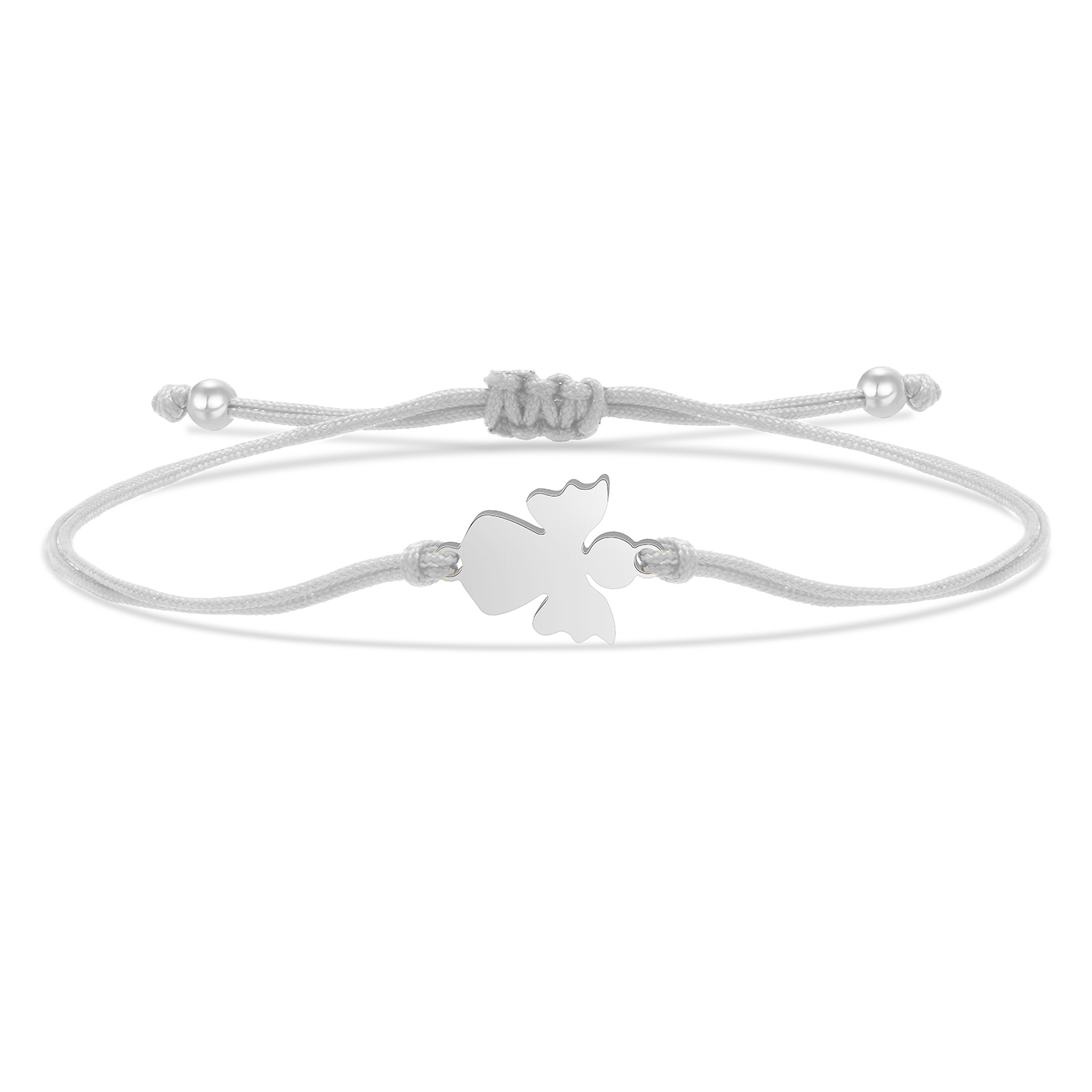 Vergulde Rvs Goede Glad Gepolijst Angel Charm Armband Vrouwen Eenvoudige Rode Draad Handgemaakte Verstelbare Sieraden: Puur Goud Kleur