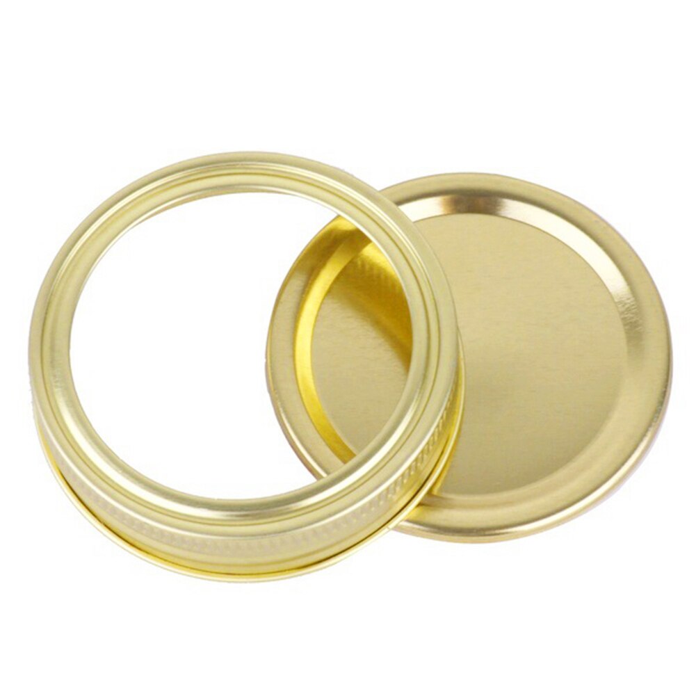 Stainless Steel Mason Jar Lids Tinplate Glass Cup Cap Sealing Ultra Food Fresh Mason Can Cover Wide Mouth Standard Storage Solid: 6
