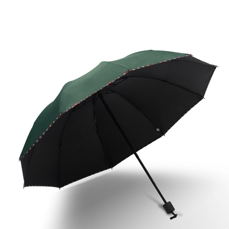 Umbrella Rain And Sun Dual-Use Umbrella Ten Bone Three-Fold Umbrella Manual Folding Umbrella Large Double: B