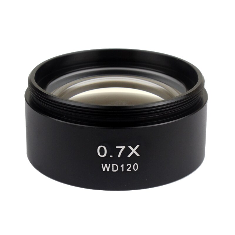 Lente de objetivo auxiliar para Zoom, lente de microscopio estéreo de 0,3x 0,5X 0,7x 1X 2,0x, rosca de 48mm para microscopio trinocular