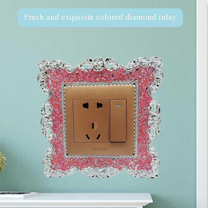 home office switch sticker decoration sticker resin single light switch surrounding socket panel protection sticker