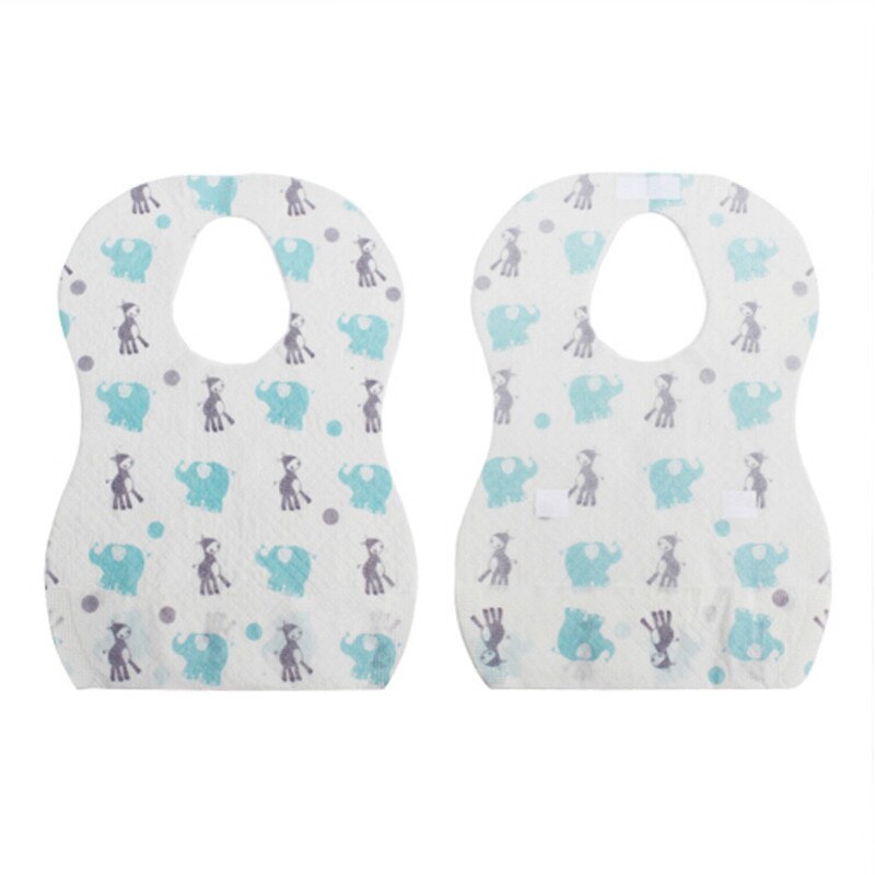 Waterproof Non-Woven Fabric Disposable Bibs Eating Saliva Paper Bibs For Babies 10pcs