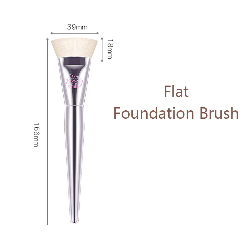 Argent pinceaux de maquillage entièrement fonctionnels de fond de teint poudre fard à joues surbrillance fard à paupières pinceaux de maquillage pour sourcils plats: Ivoire