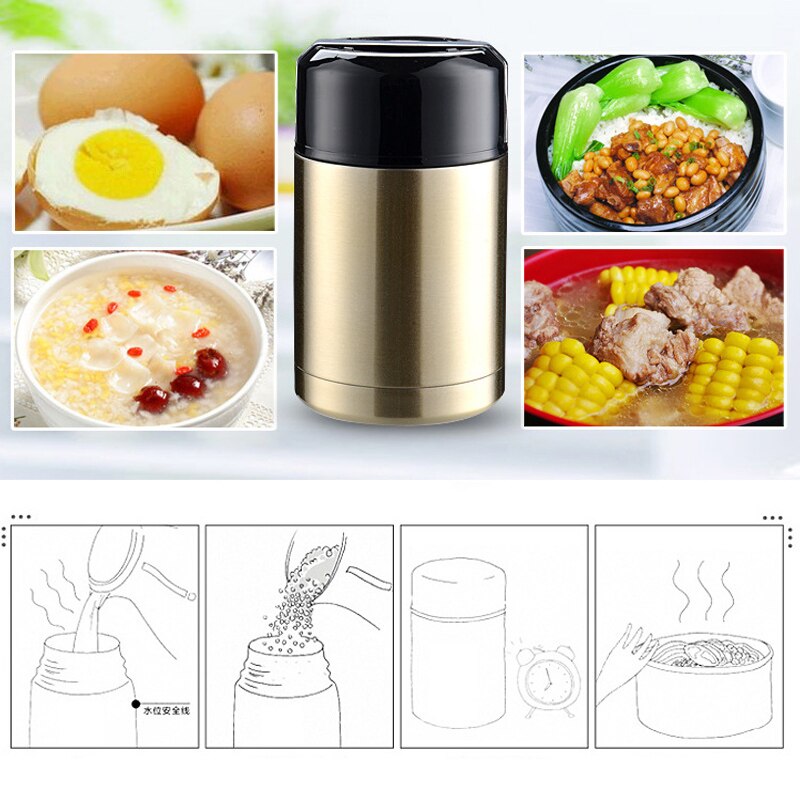 Large Capacity Thermos Stainless Steel Vacuum Insulated Thermal Lunch Container Flask Insulated Food Jar Wide Mouth 800ML&1000ML