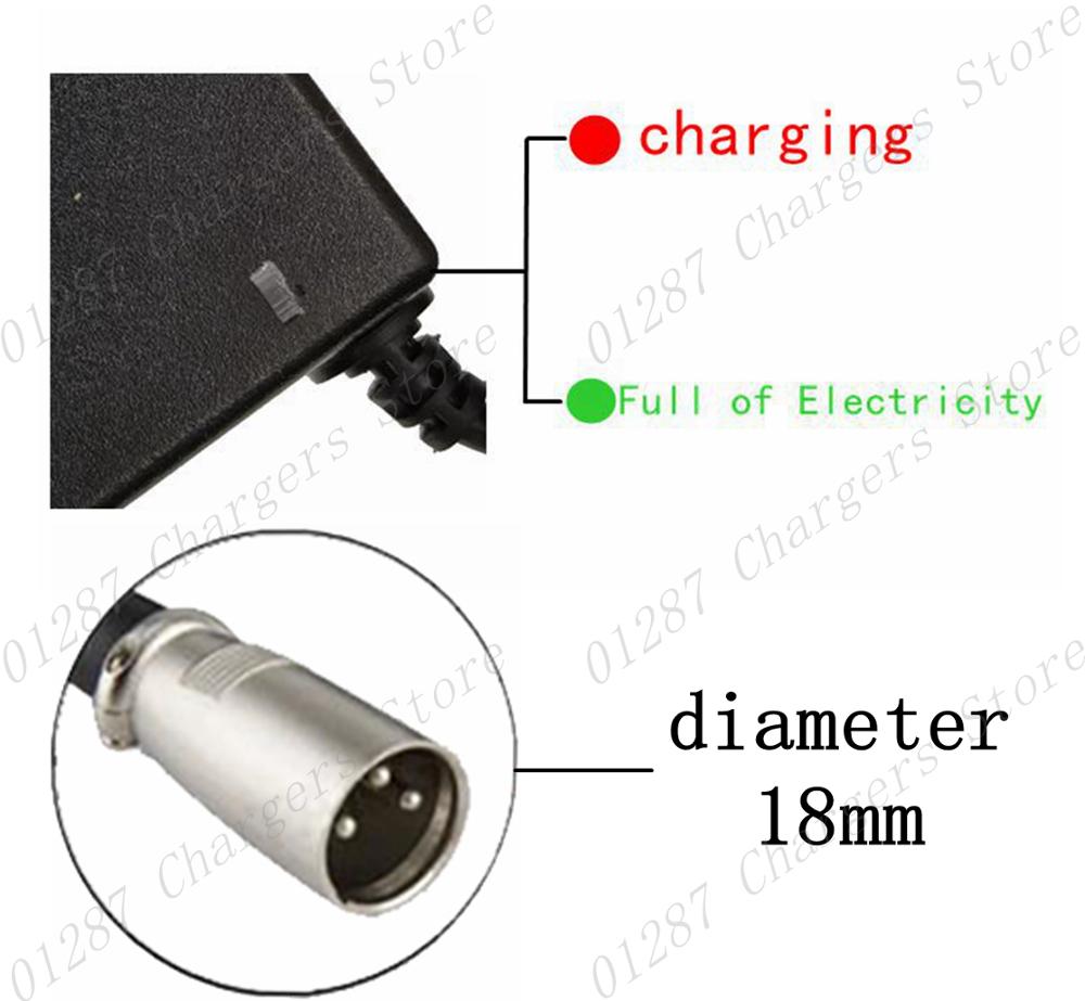 36V Charger 42V 2A electric bike lithium battery charger for 36V lithium battery pack with 3-Pin XLR Socket/connector