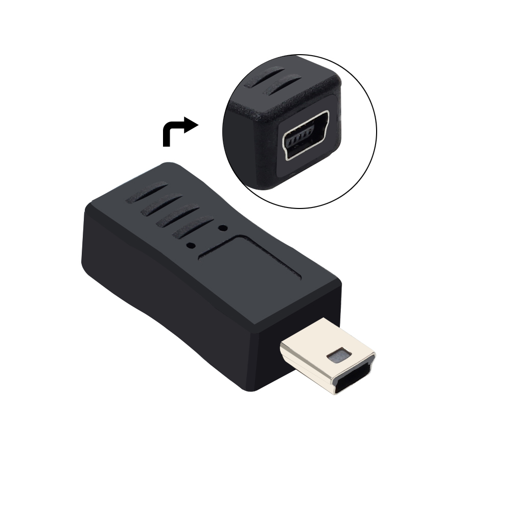 90 Degree Left & Right Angled Mini USB 5pin Female to Micro USB Male Data Sync Adapter Plug Micro USB To Mini USB Connector: WHITE