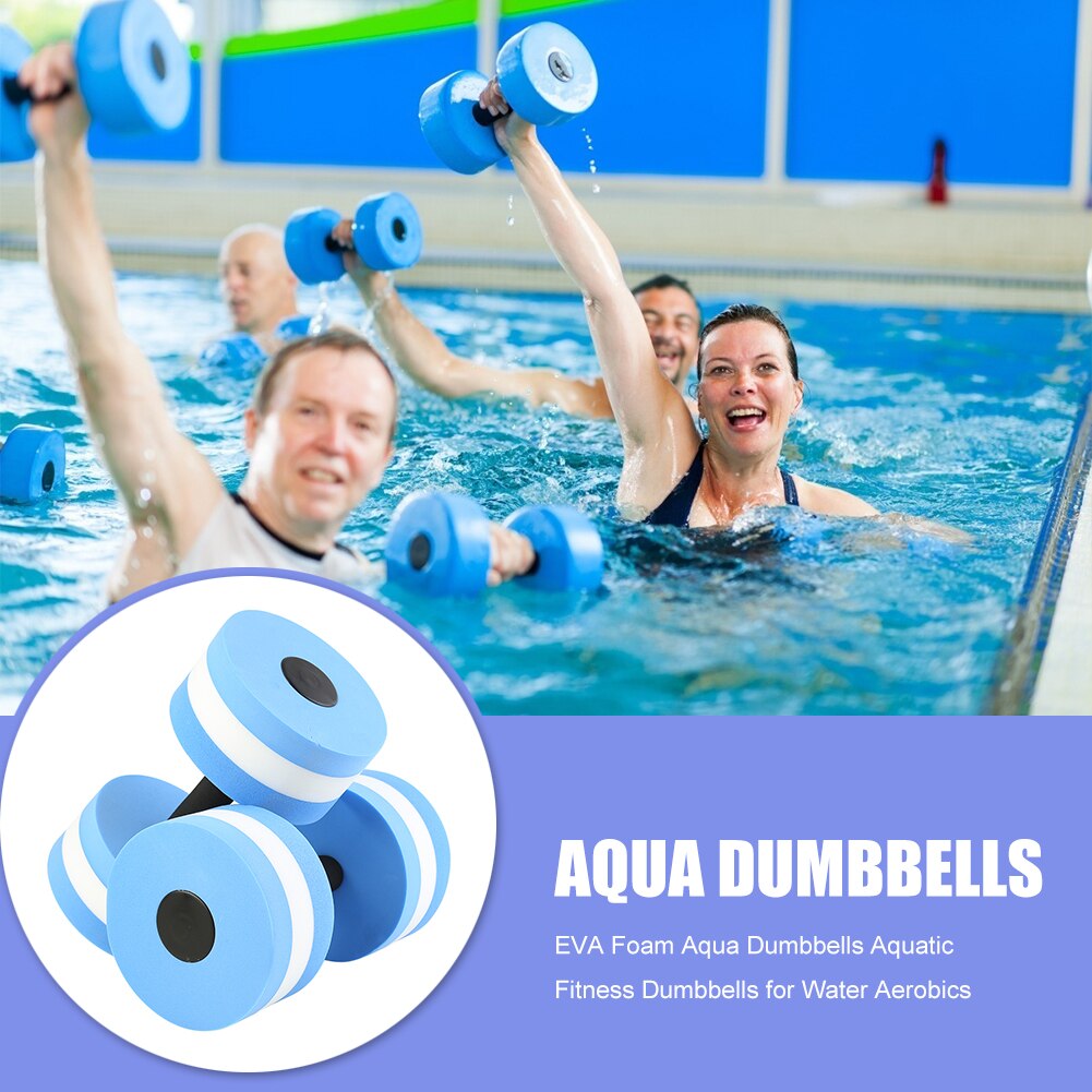 2pc eva vann foating dumbbell aerobic dumbbell pool aqua trening yoga fitness akvatiske vektstang fitness svømmebasseng