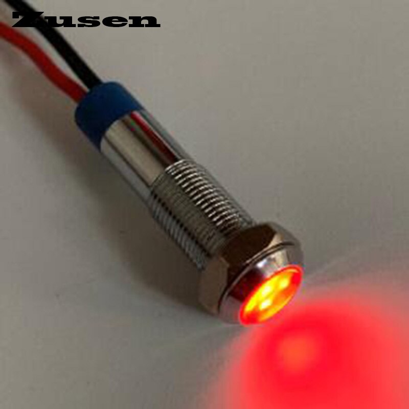 Zusen 6mm 220v led metalen lampje waterdichte Signaal lamp (ZS06-D/220 V/N): Rood
