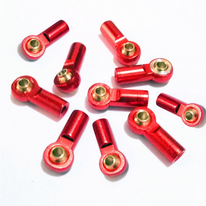 10 stuks  m3 kogelgewrichten verbindingsstang stangafdichtingen kogelkop stuurkogel voor 1/10 rc vrachtwagens auto vrachtwagen buggy rood