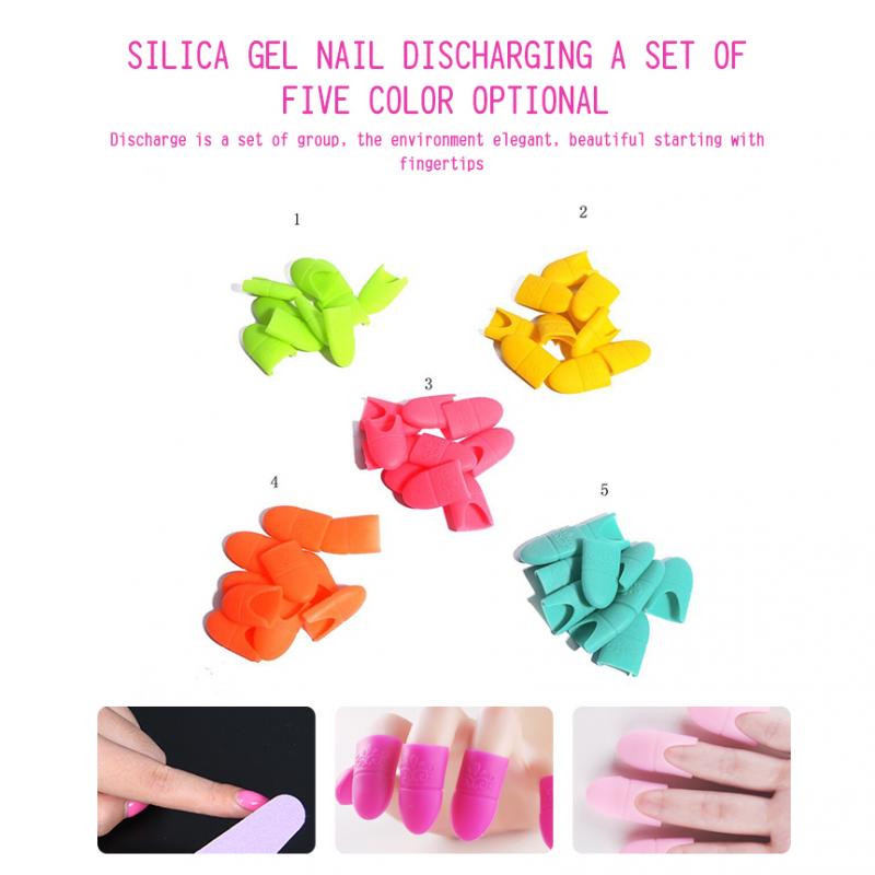 ! 10 Stuks Candy Kleur Nail Art Silicone Uv Gel Polish Remover Wraps Soak Off Cap Quick Nail Art Gereedschap