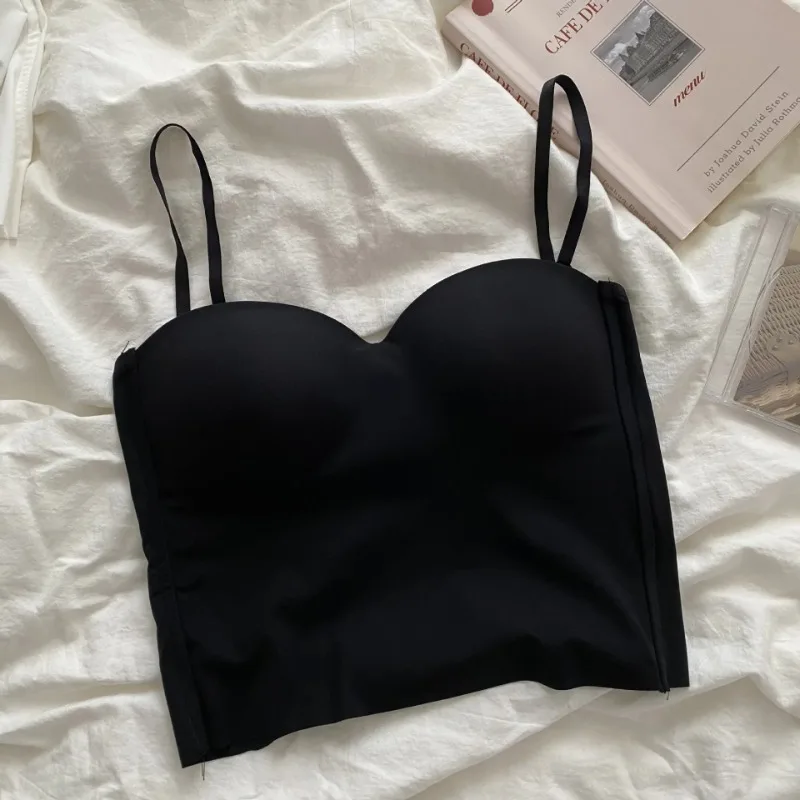 Sömlös linne för kvinnor fitness crop tops sommar tunna sexiga matchande casual linnen i issiden: Beige