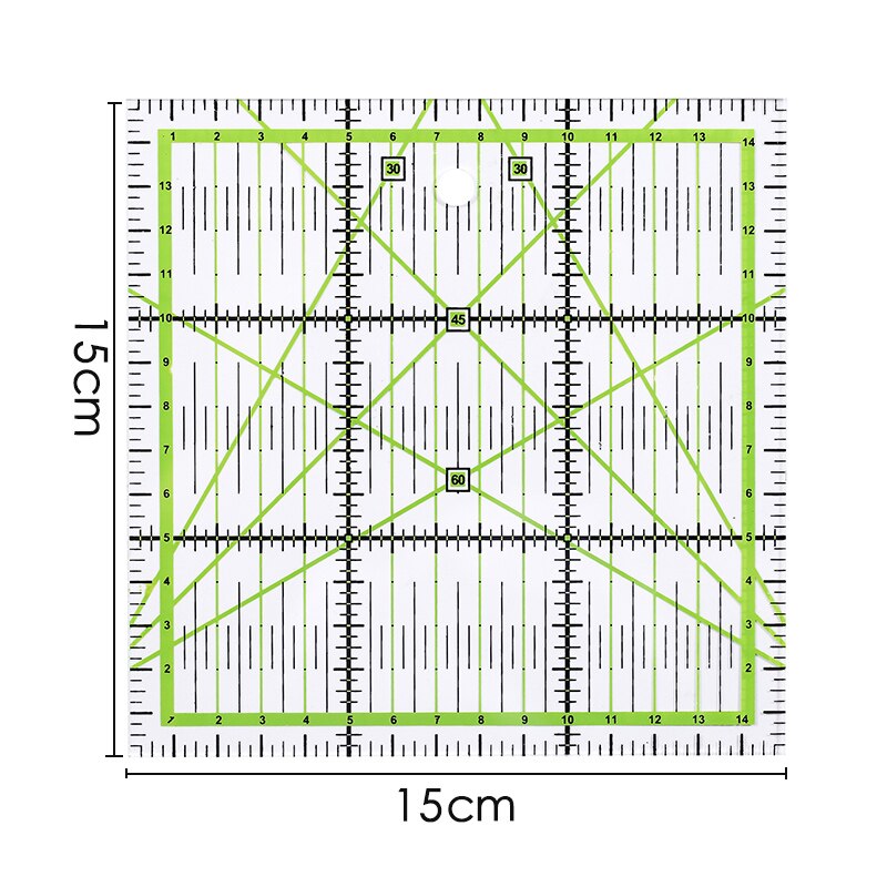 1Pc High-grade Multi-Function Acrylic Drawing Ruler 15*15cm Sewing Measuring Patchwork Yardstick Rulers School Office Supplies