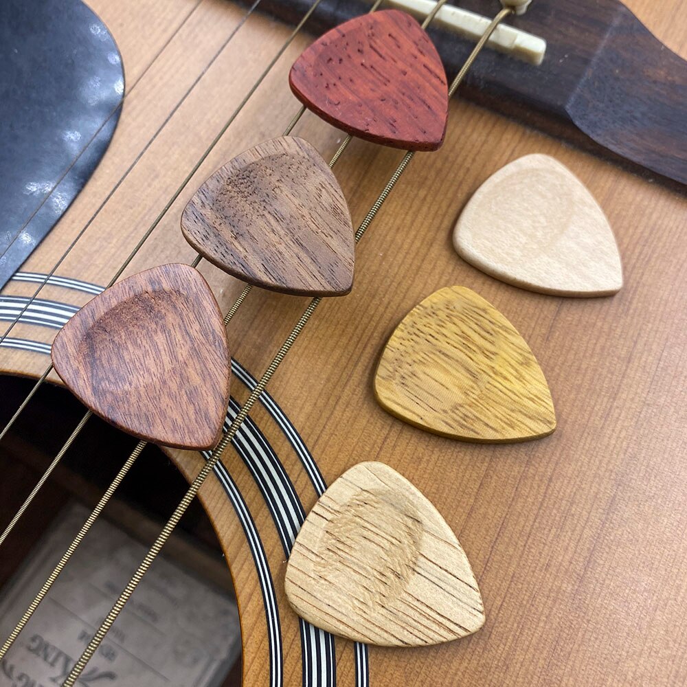 Genuine Wooden Guitar Picks 2.5mm Heavy Smooth Blank Wood Plectrum Mediator Acoustic Electric Bass Guitar Accessories