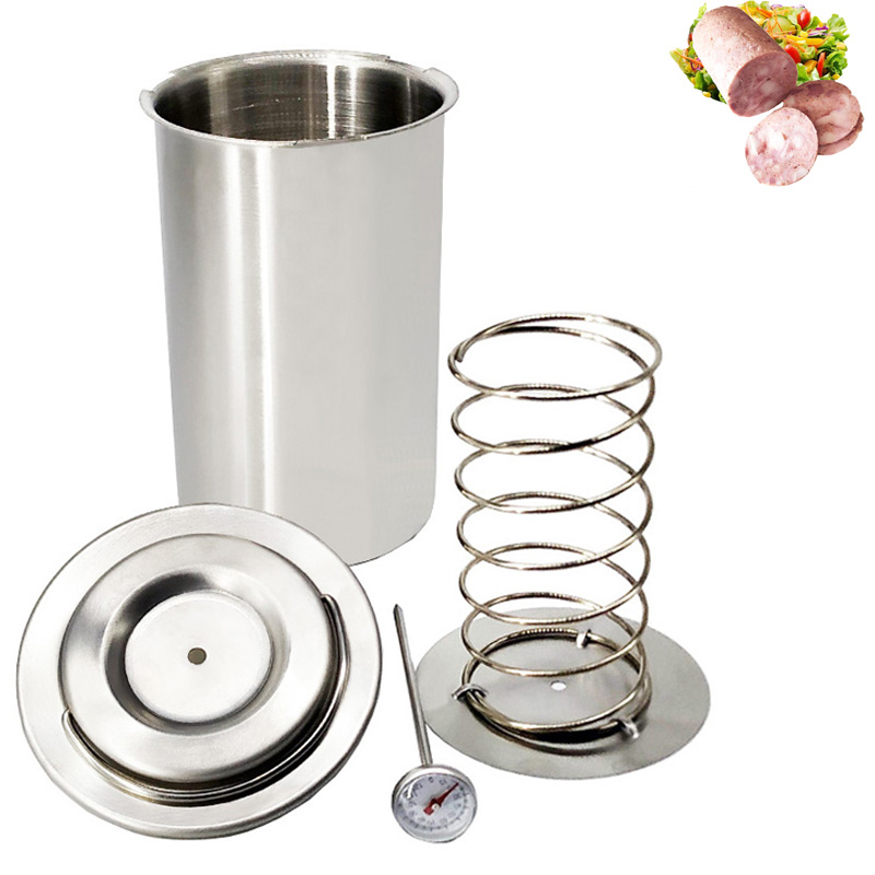 304 Stainless Steel Ham Press Maker Machine Hamburger Making For Meat Poultry Cooked Tools With 100 Pcs Patty Papers Thermometer: 1 Maker