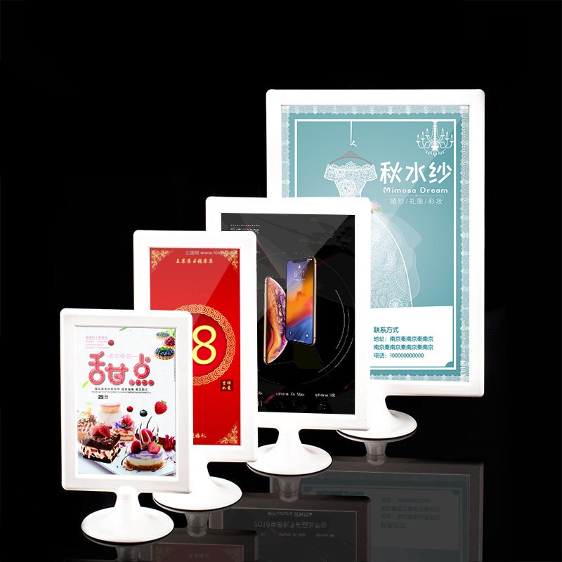 A6 Menu Paper Frame 10X15CM Menu Holder Stand Picture Photo Frame Desk Sign Label Holder Stand Display Rack