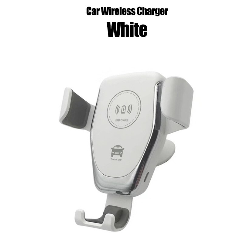 Cargador inalámbrico Qi para coche para iPhone XS XR Samsung S10 Huawei, soporte completamente automático, soporte de carga inalámbrico rápido de 10W para coche: White