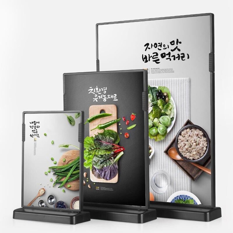 A4 T Shape Acrylic Sign Holder Display Stands Tabletop Paper Documents Menu Pictures Flyer Holder Frame
