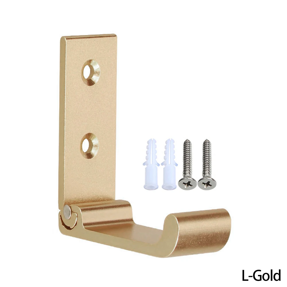 Gancho plegable de aleación de aluminio para pared, gancho oculto para bata, abrigo, baño, cocina, toalla con tornillos, 1 Juego: Rojo