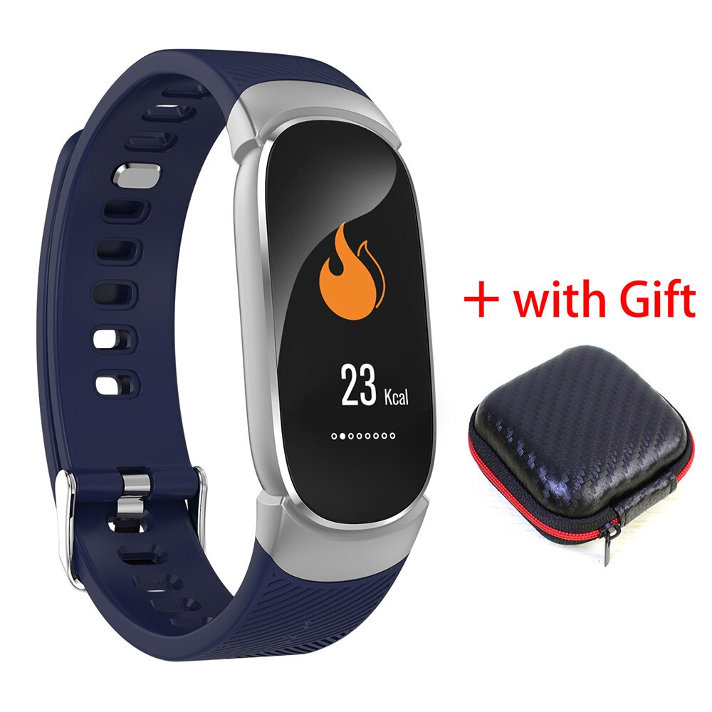 Qw16 vandtæt smart armbånd smart band  ip67 hjertefrekvens fitness tracker blodtryk smart ur: Sølvæske